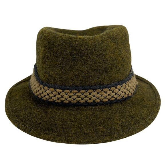 Vintage BOYVILLE Mens Greenish Wool Hat SZ 6.5 Deluxe Quality Sears Roebuck Co - Picture 1 of 11